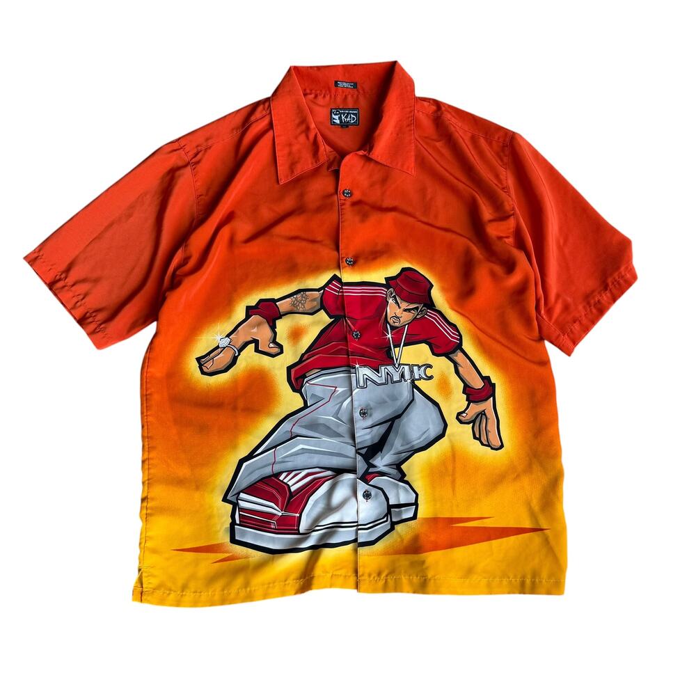 Vintage KAD HipHop y2k AllOverPrint Shirt Mens XL